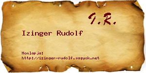 Izinger Rudolf névjegykártya