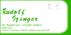 rudolf izinger business card